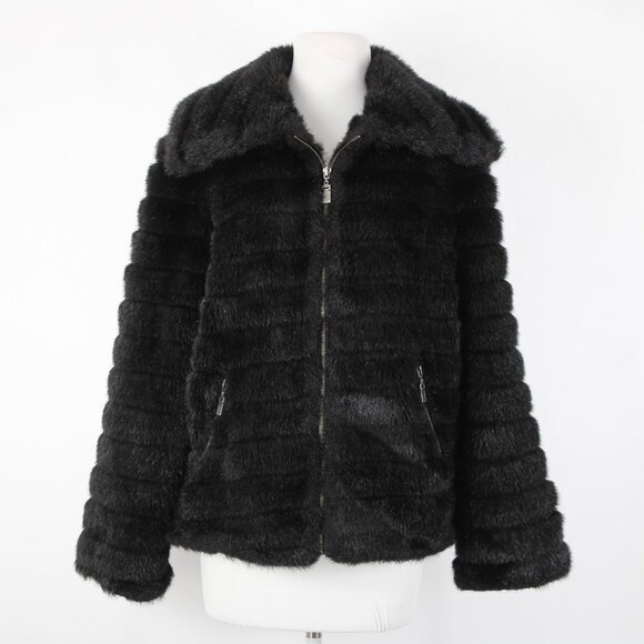 Alpine Studio Sz L Collared Pockets Faux Fur Lined Modarylic Polyester Jacket - Picture 2 of 16